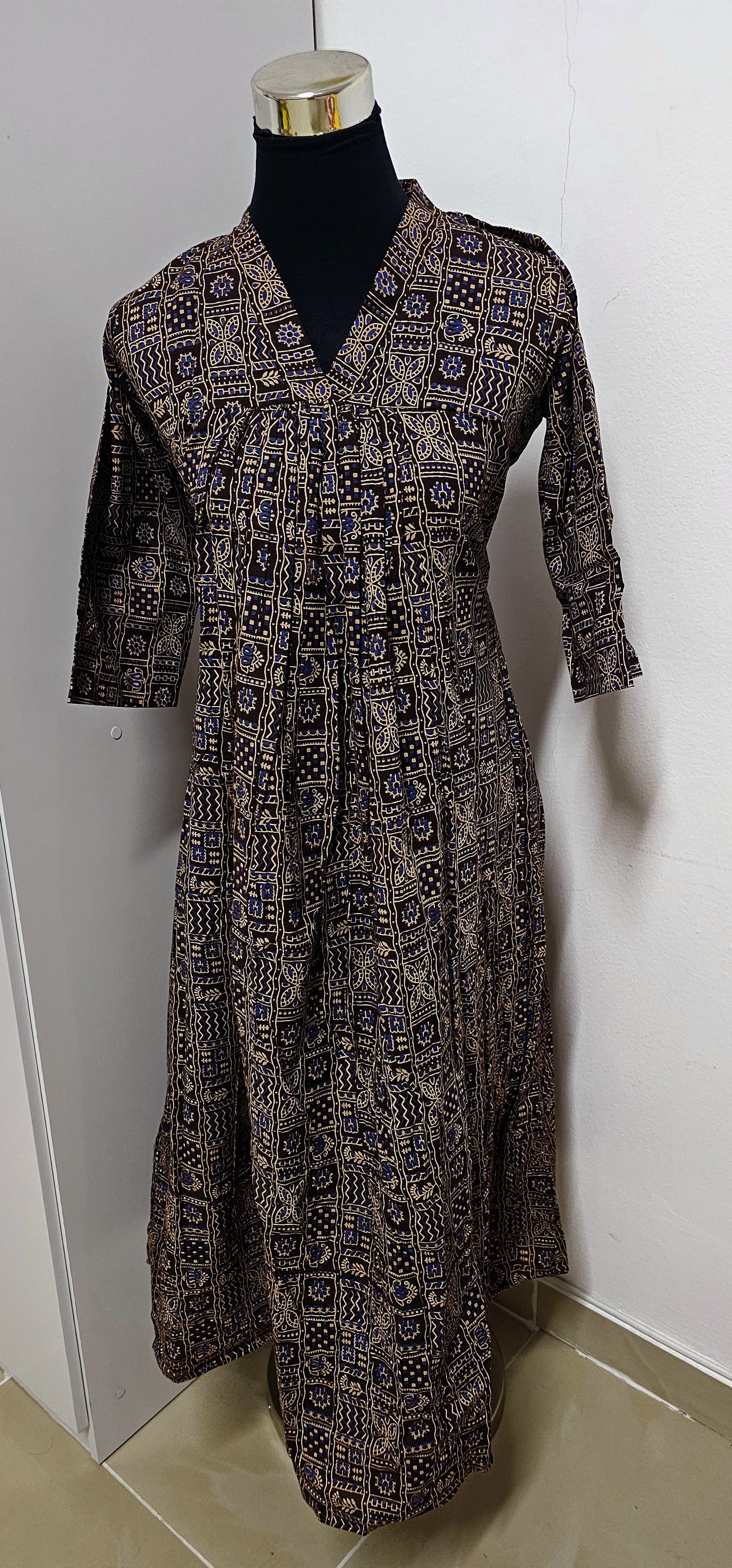 13APR25. Premium Ajrakh Print Top.