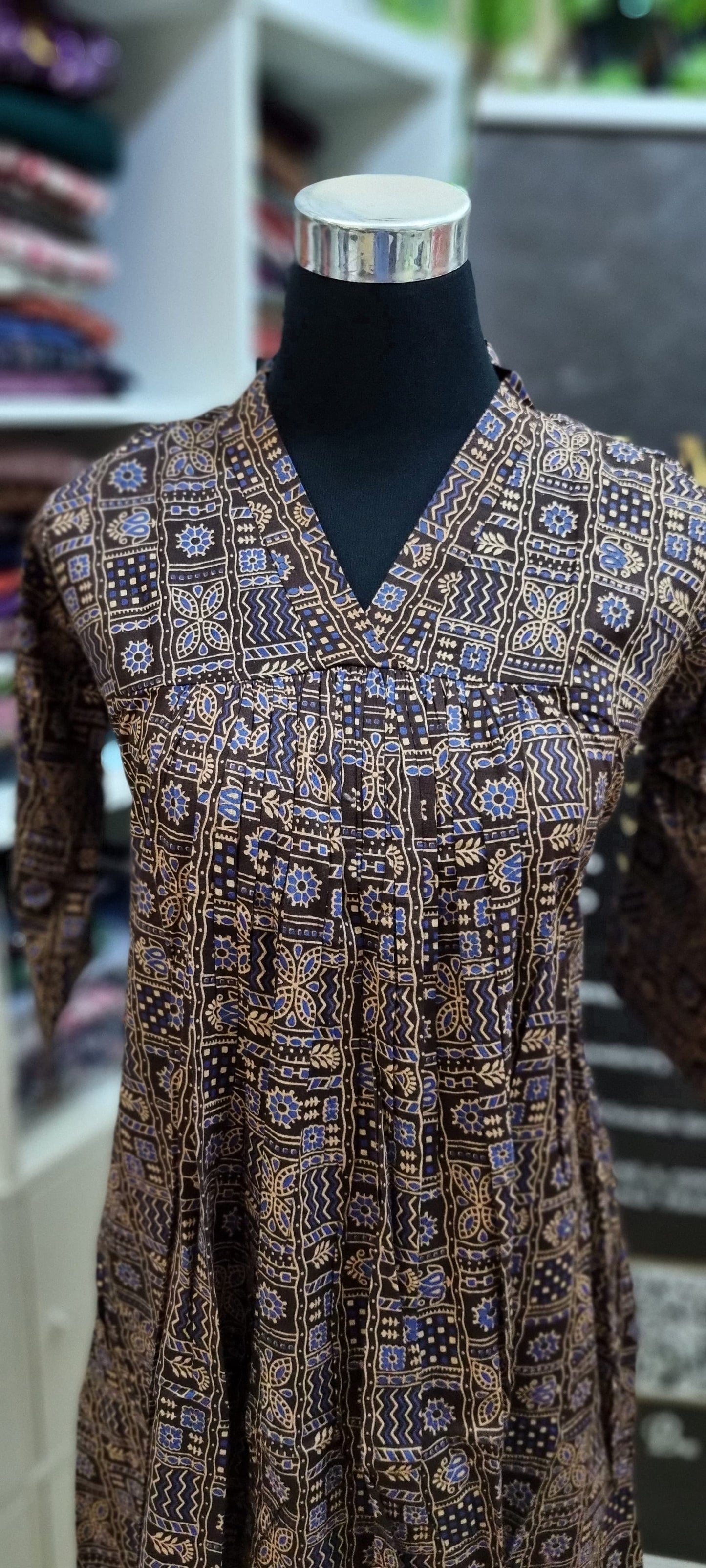 13APR25. Premium Ajrakh Print Top.