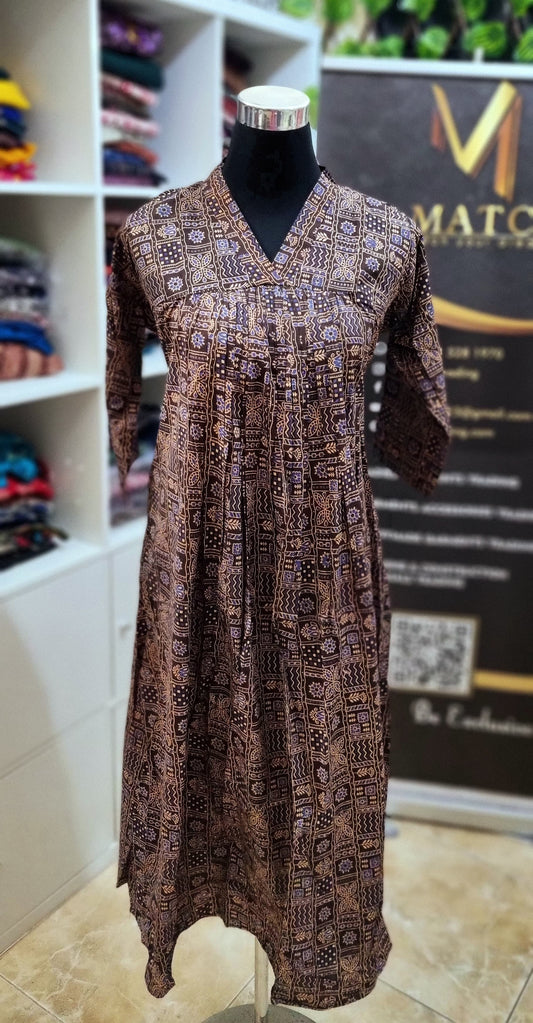 13APR25. Premium Ajrakh Print Top.