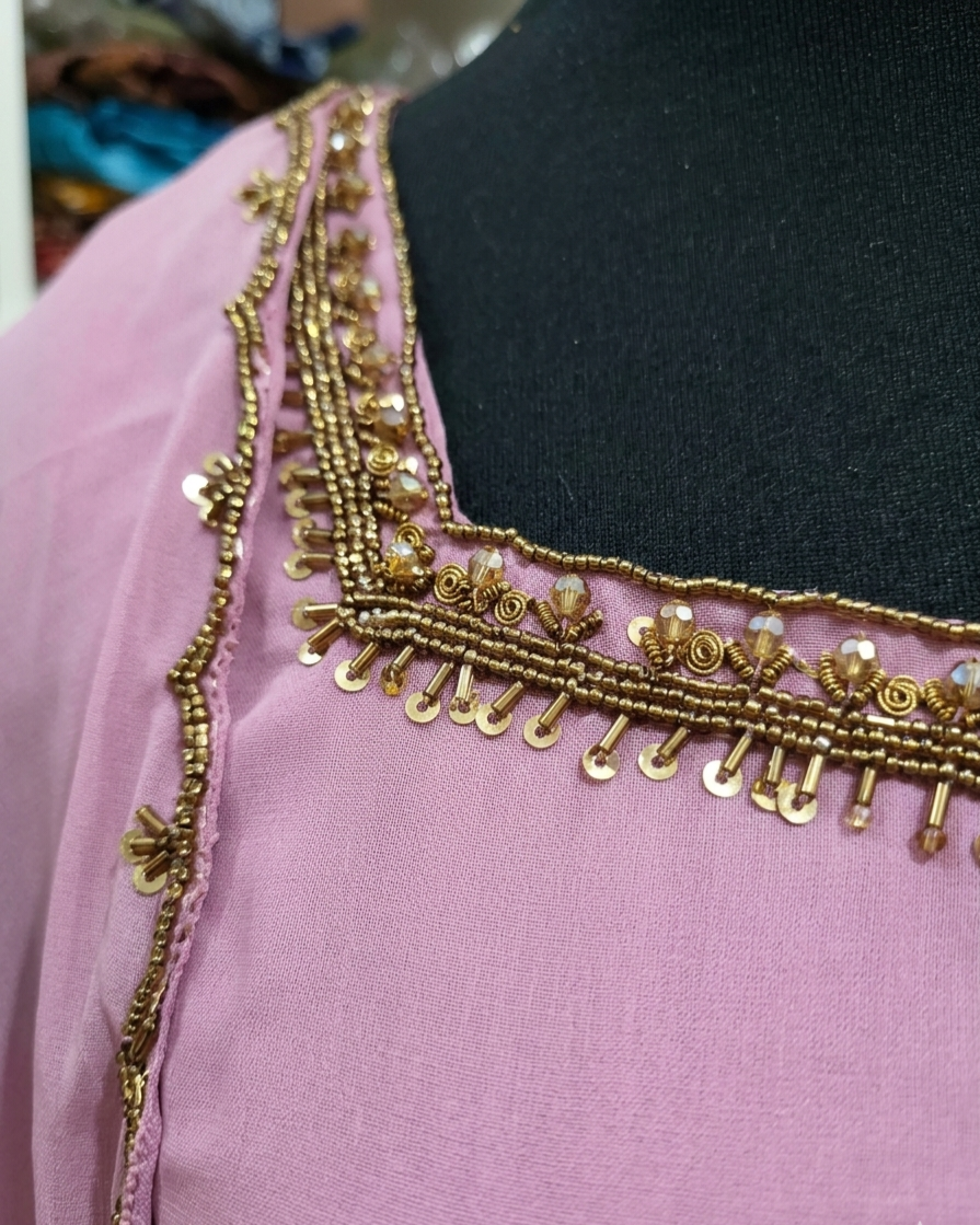 05426. Georgette A-line PartyWear Top with Dupatta