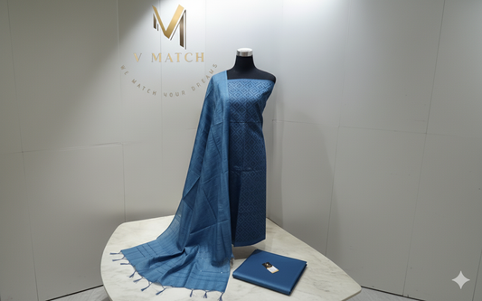 47SEP25. Semi Tussar UnStitched Salwar Material.