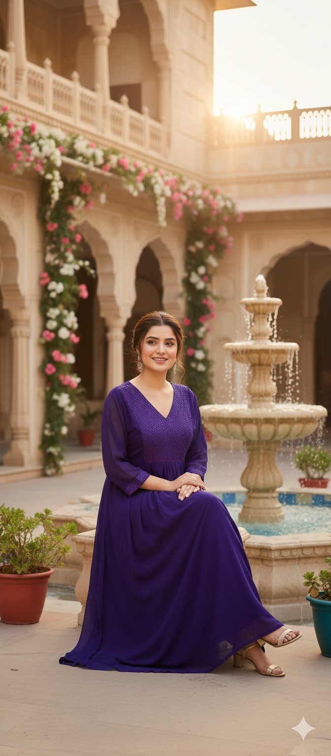 04226. Georgette A-line Top.