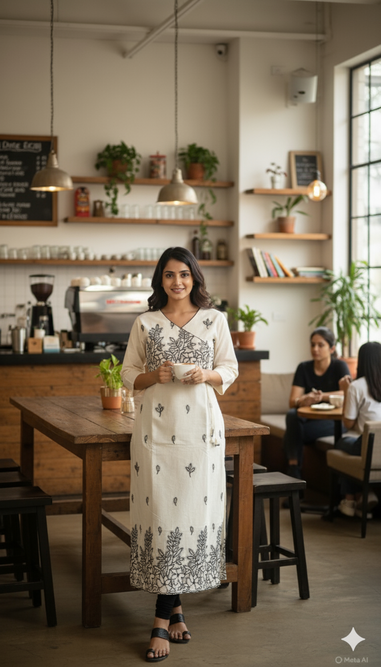 27NOV25. Premium Cotton Angarha Slitted Top with Lining.