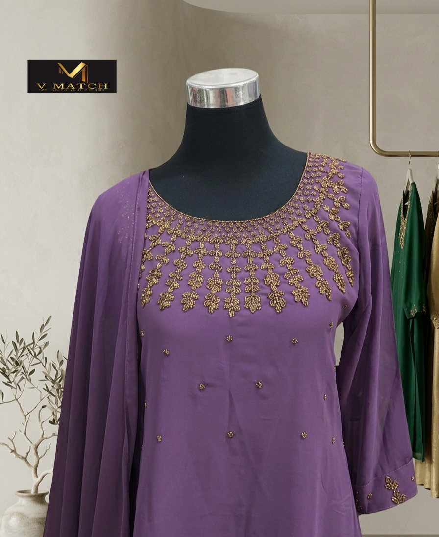 03426. Georgette Aline Top with Dupatta.