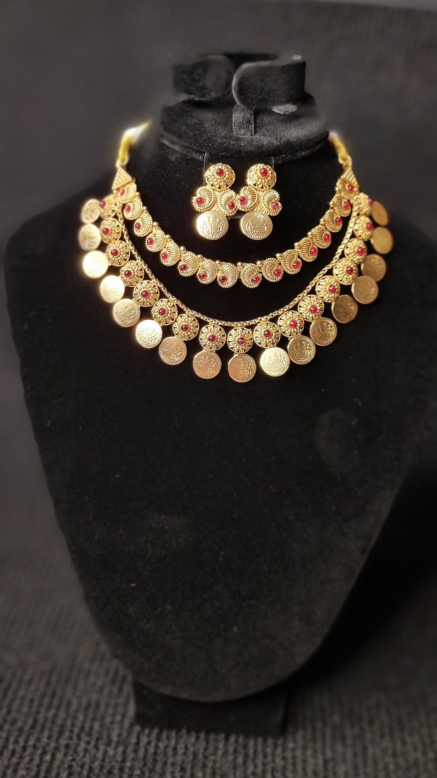 AC15SET. Temple Coin Necklace Set