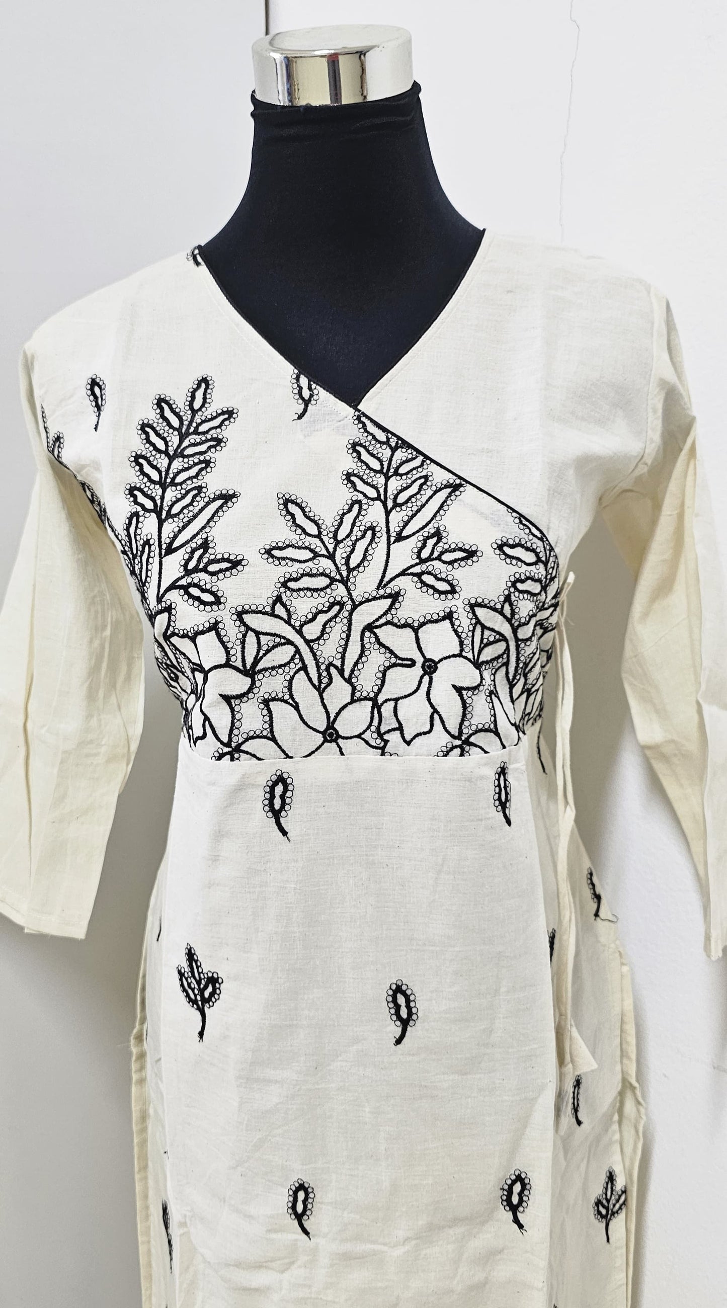 27NOV25. Premium Cotton Angarha Slitted Top with Lining.