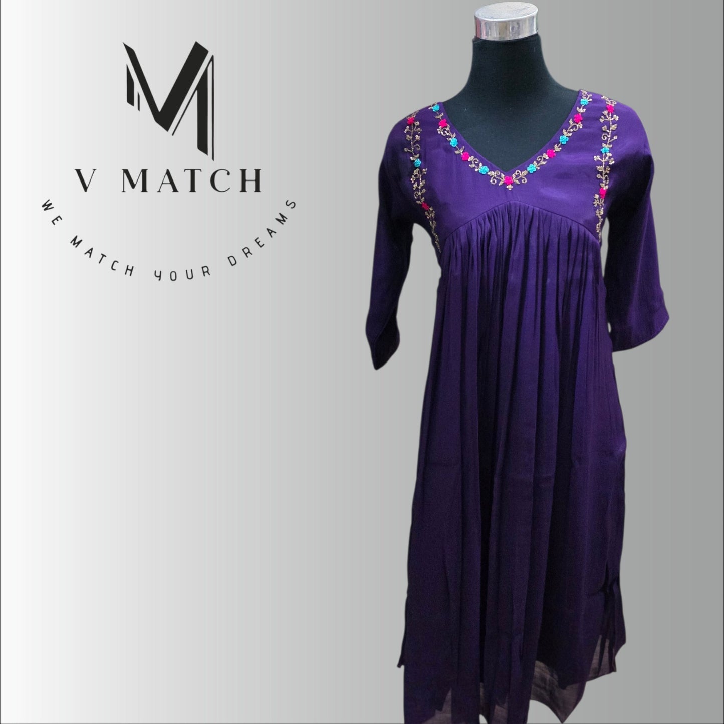 73326 Mul-Chanderi A-line Pleated Top.
