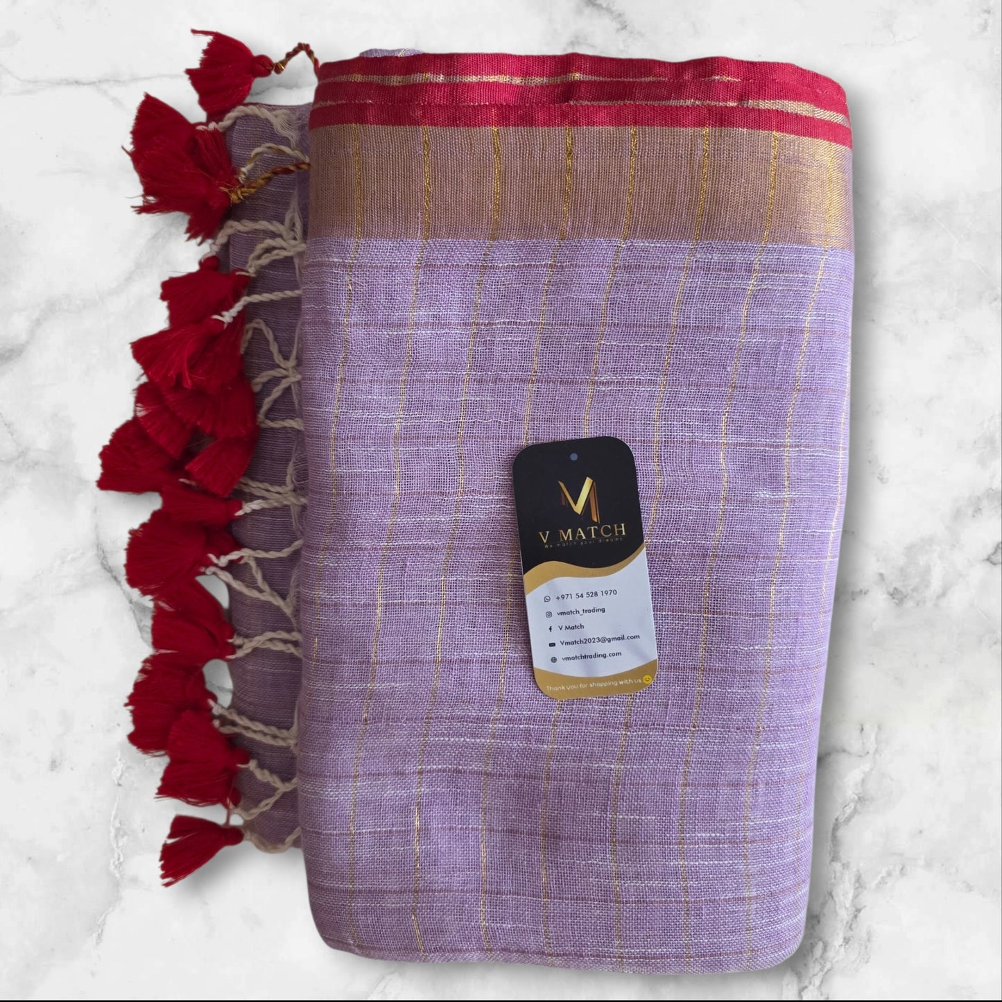 OS115. Linen Check Saree.