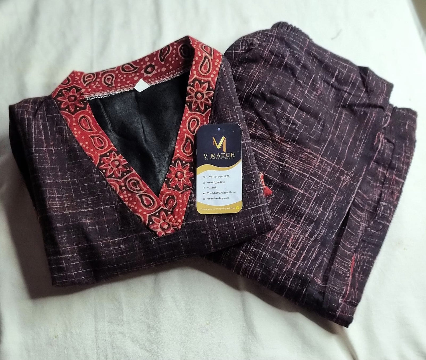 21SEP25. Coord Set Pure Cotton Top with Pant.