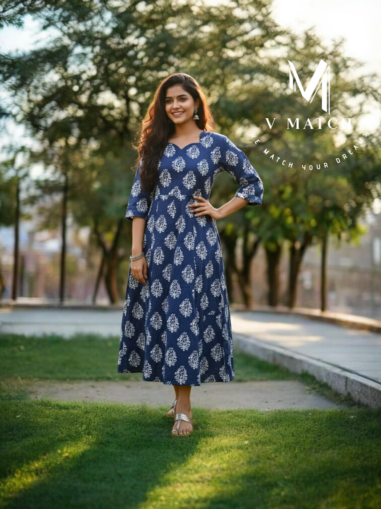 12226. Natural Dyed Indigo Cotton Frock.