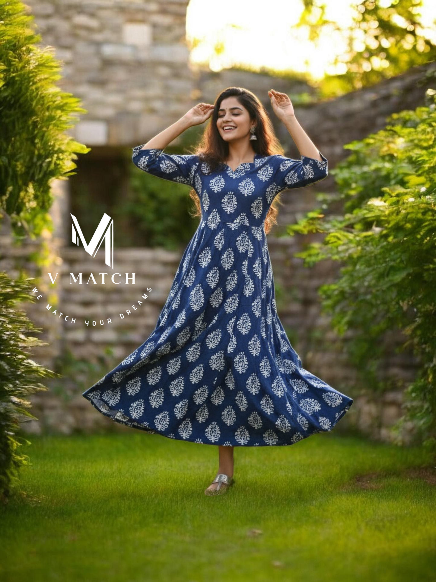 12226. Natural Dyed Indigo Cotton Frock.