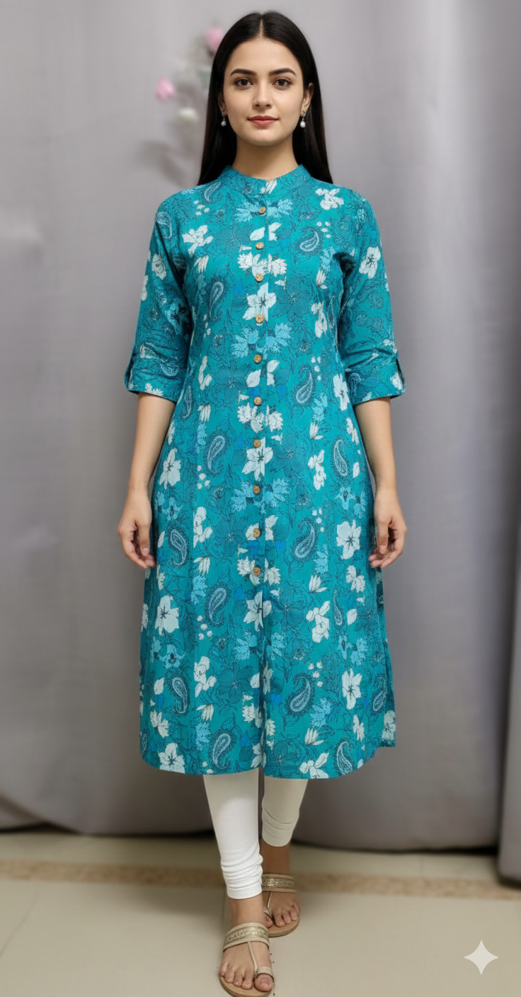 OS70. Cotton Slitted Kurti