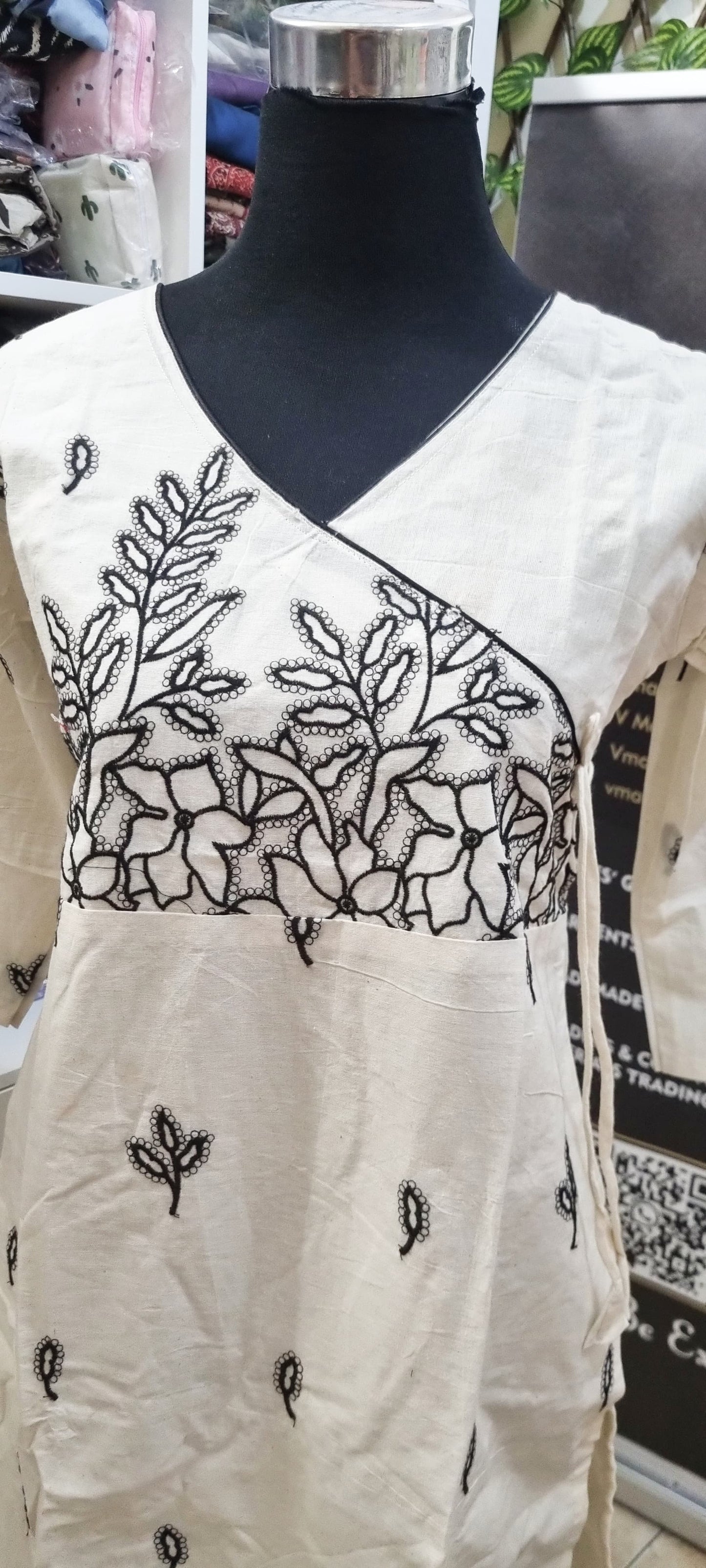 27NOV25. Premium Cotton Angarha Slitted Top with Lining.