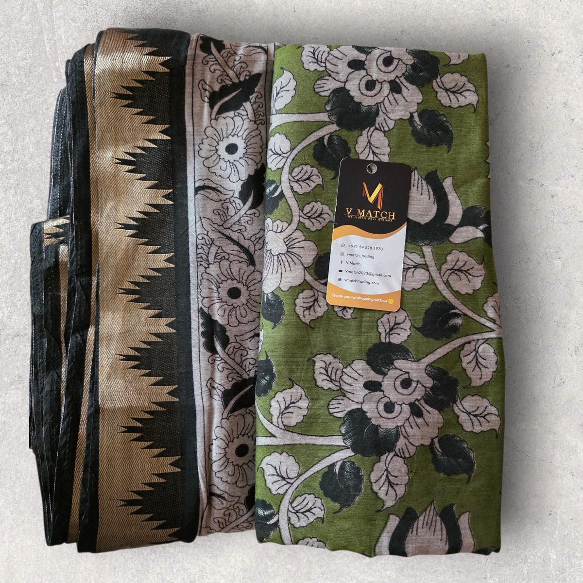 75526. Pen Kalamkari Mangalagiri Silk Saree
