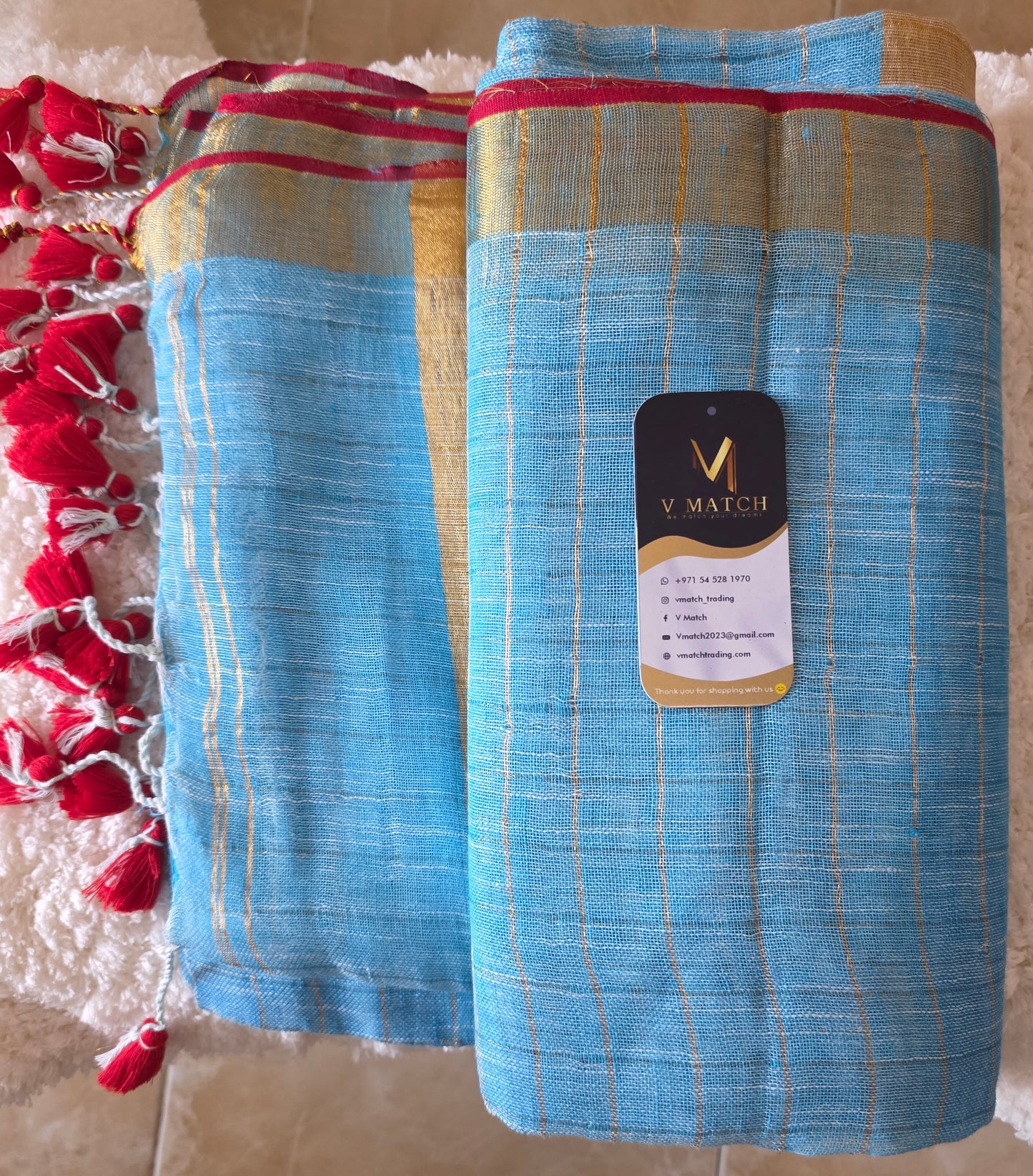 OS100. Linen Check Saree