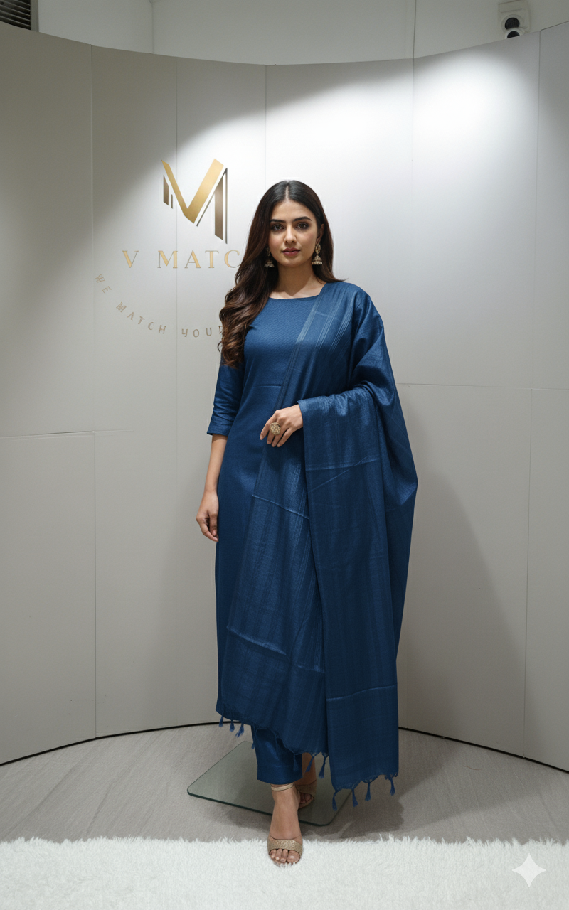 47SEP25. Semi Tussar UnStitched Salwar Material.