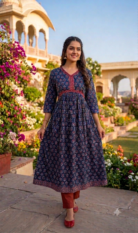 OS 114. Jaipur Cotton Aline Top with Pant.