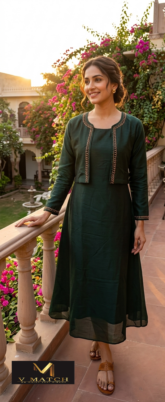 73226.Vichitra Silk Jacket Top.