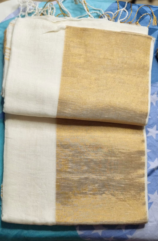 40AUG25. 80 Count Linen Saree.
