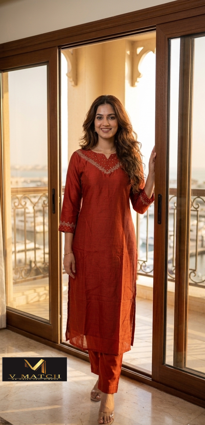 50626.Vichitra Silk Co ord Set.