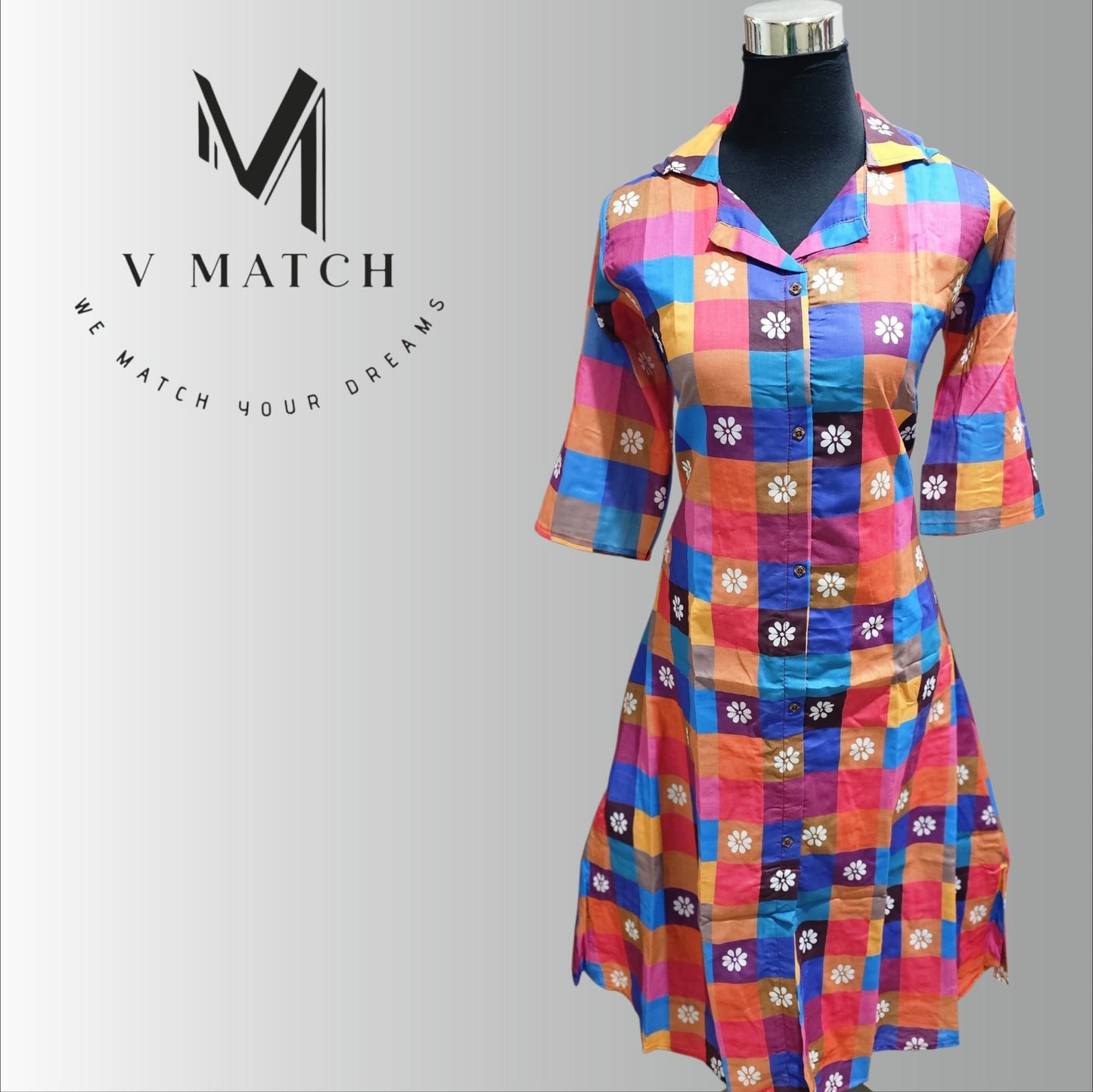 73426.Madras check Aline Top