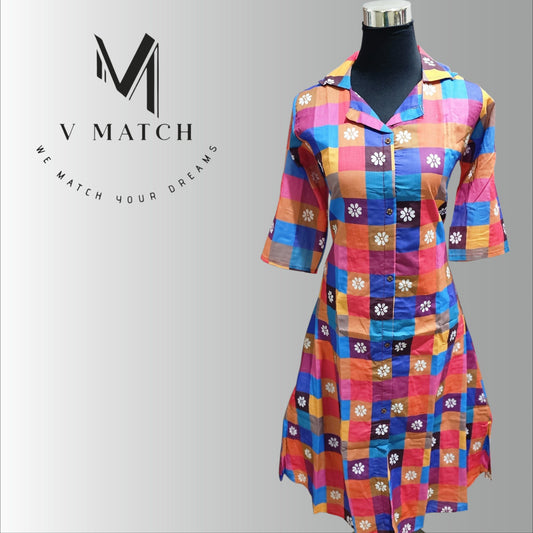 73426.Madras check Aline Top