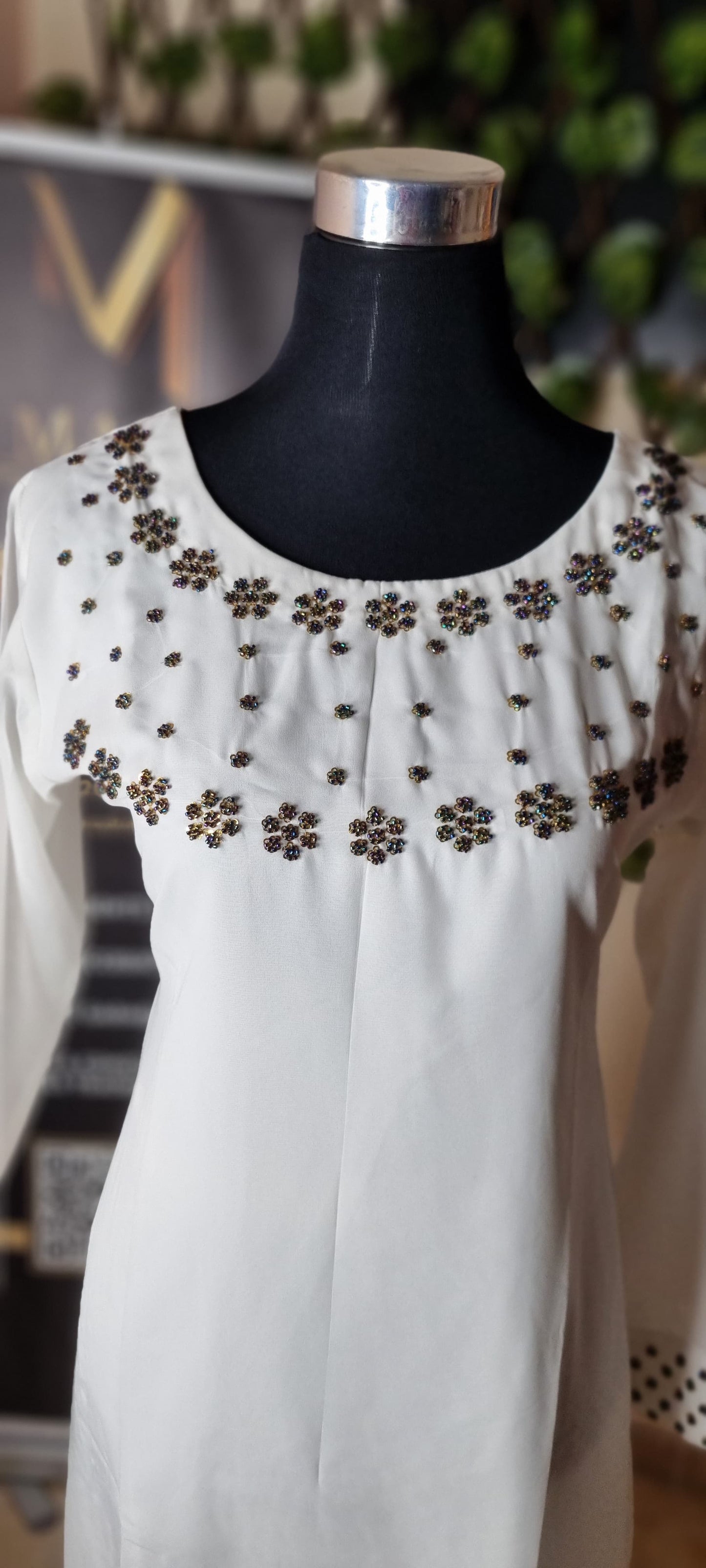 49SEP25.Georgette Aline Top with Heavy Beads work on the Yoke!