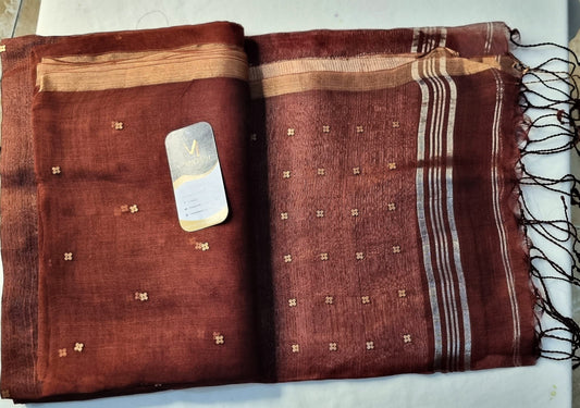 20SEP25.Pure Resham Muslin Silk Saree