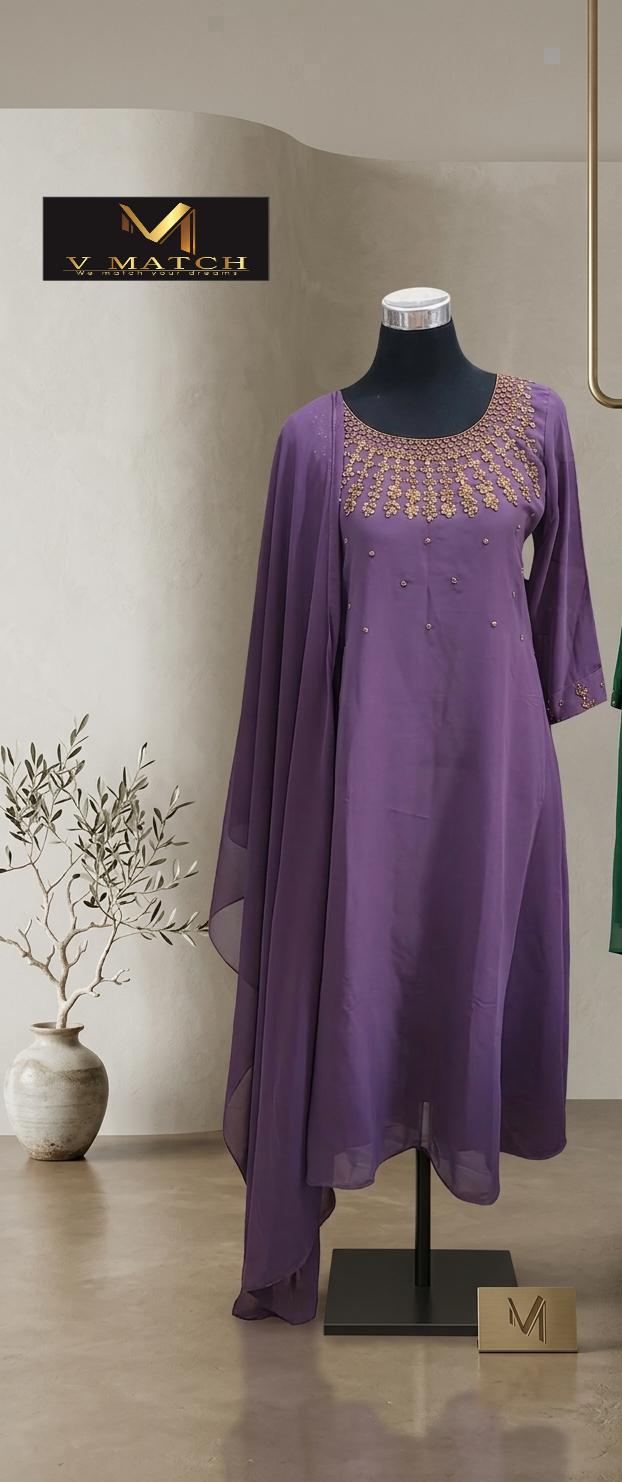 03426. Georgette Aline Top with Dupatta.