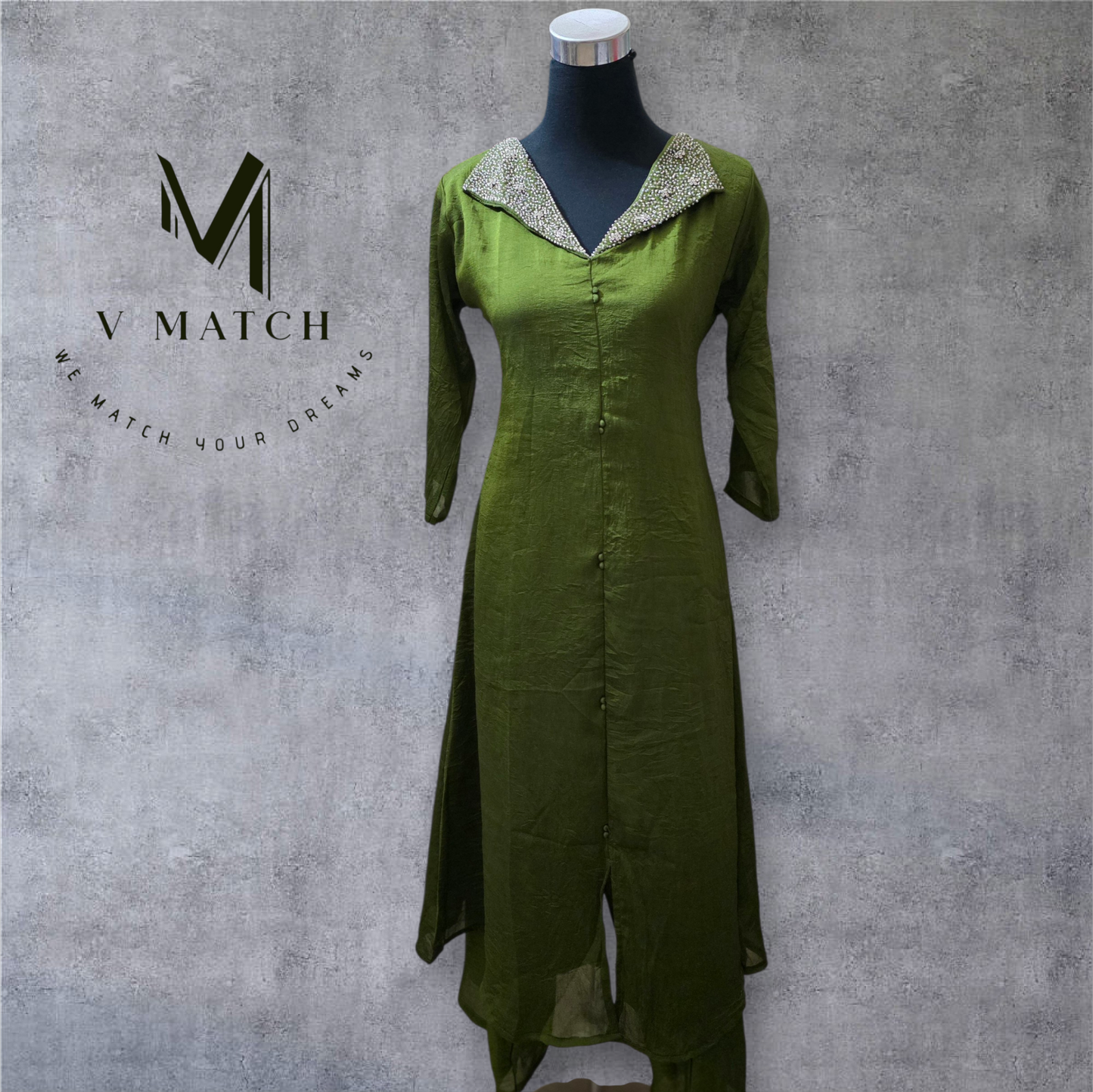 23226.Crushed Silk Co-Ord Set