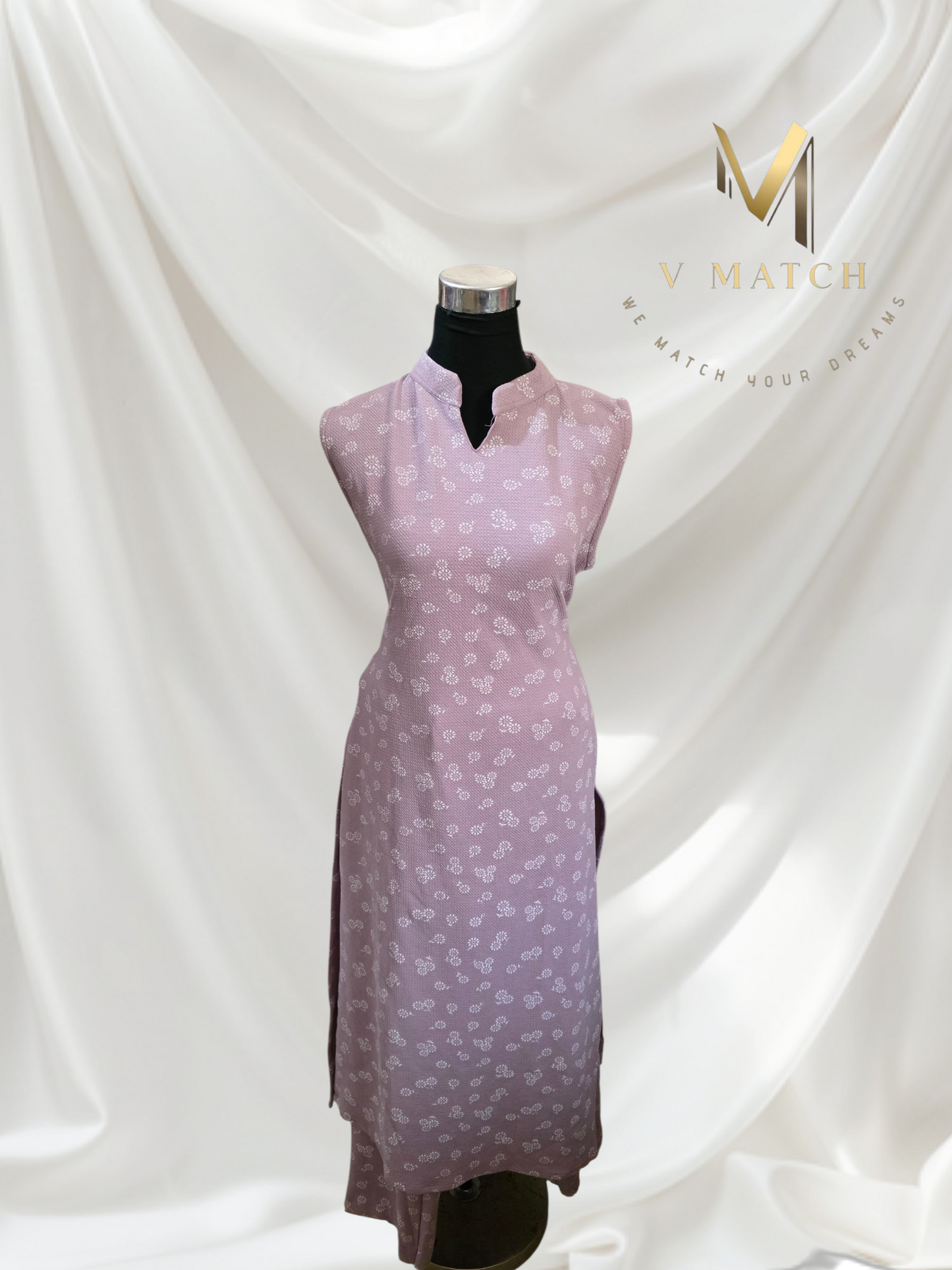 17226. Popcorn Co ord set with Crepe Lining.