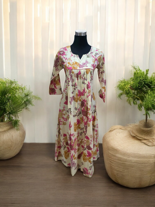 05226. Printed Cotton A line Top without Lining.