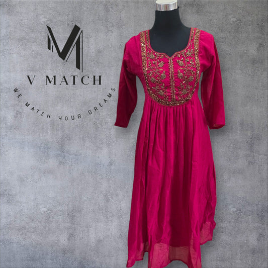 51726. Vichitra Silk Pleated Top.