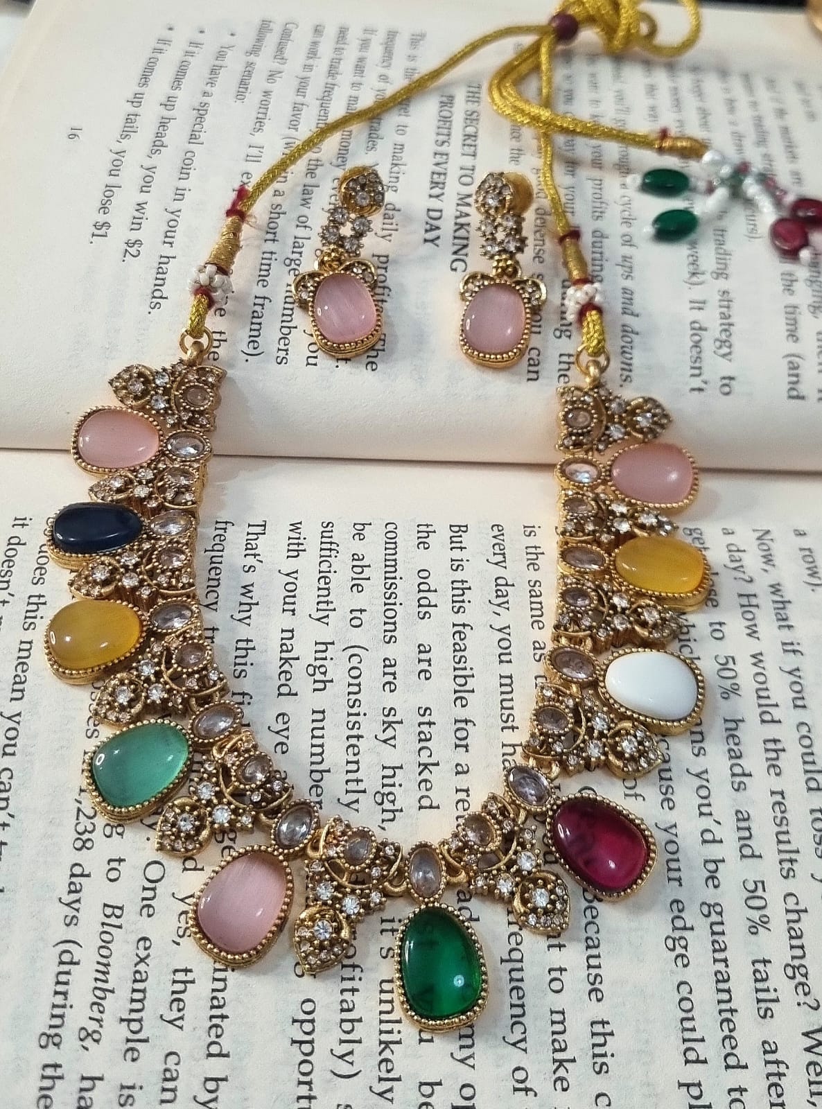 AC16SET. Multi-Stone Necklace & Earrings Set