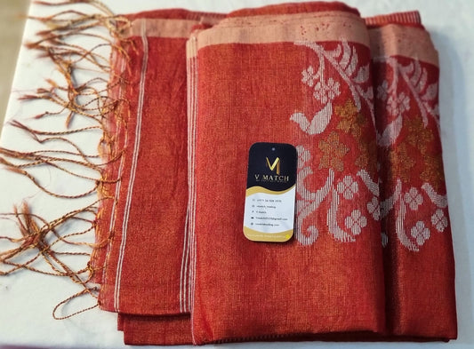 17SEP25. Premium Tissue Linen Saree.