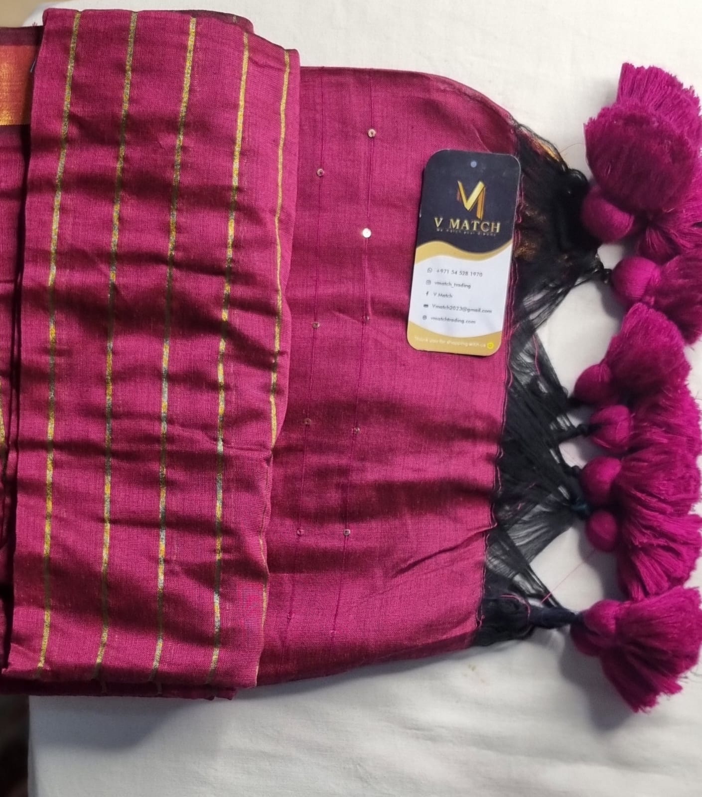 33SEP25.120 COUNT MULCOTTON SAREE WITH BP.