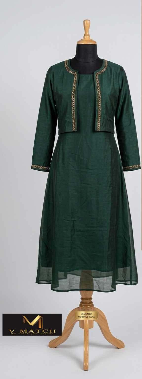 73226.Vichitra Silk Jacket Top.