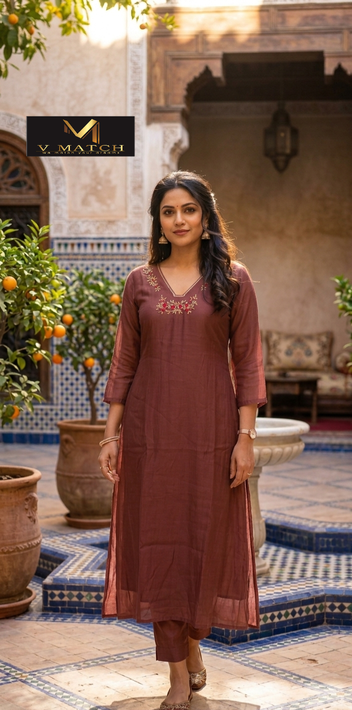 37226. Mul-Chanderi Co ord Set.