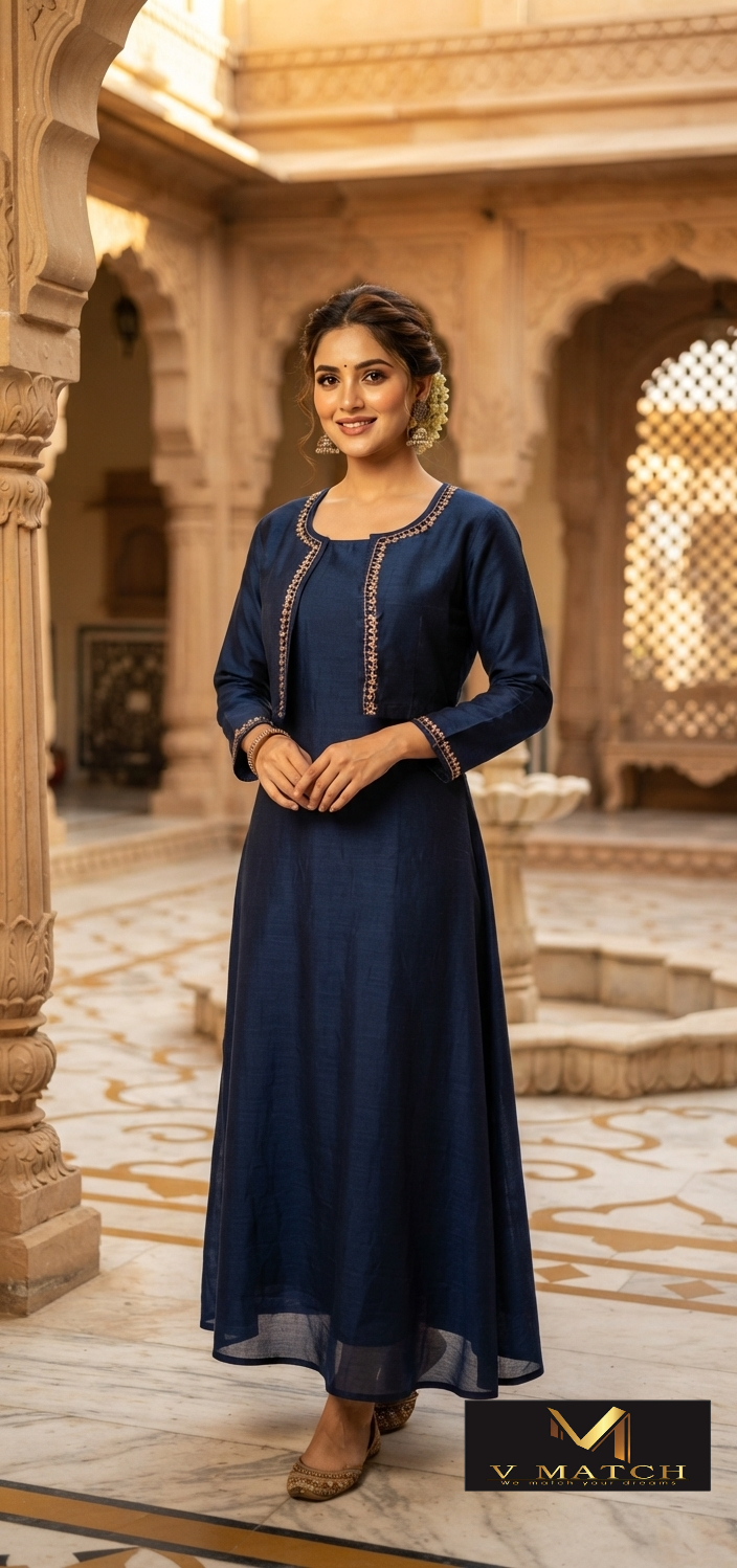 74426. Vichitra Silk Jacket Top