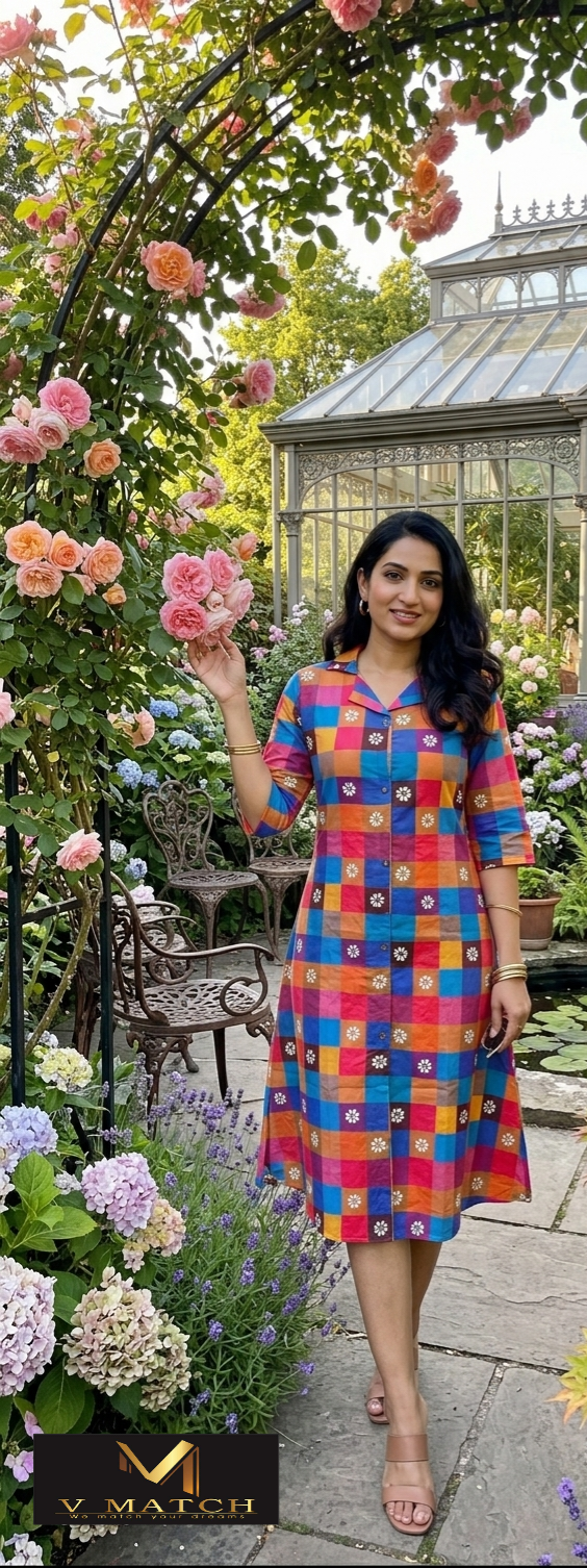 73426.Madras check Aline Top