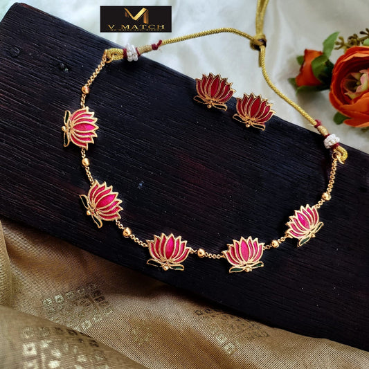 AC 3SET25. Manju warrior Inspired Lotus Necklace Set