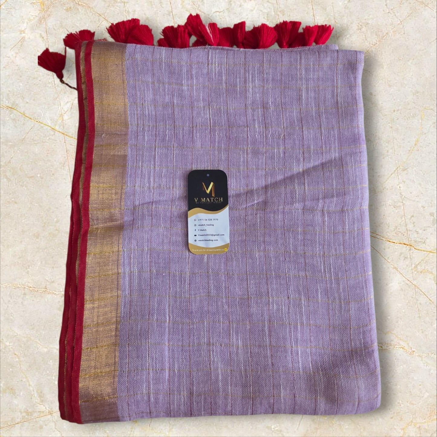 OS115. Linen Check Saree.