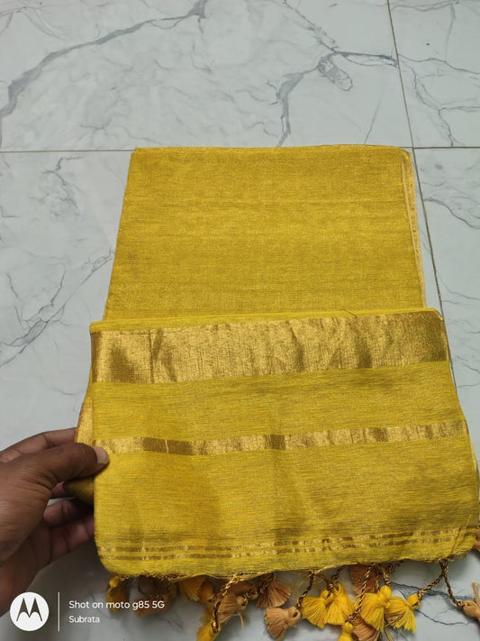 4AUG25. Tissue Linen Saree.