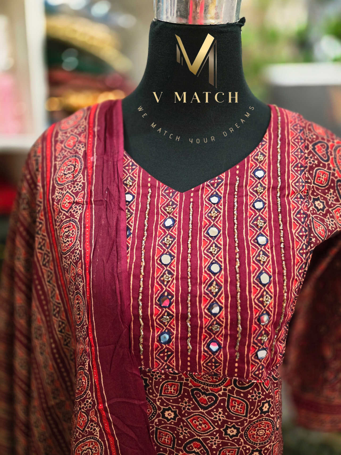 27226. Ajrakh Cotton 3-Piece Set