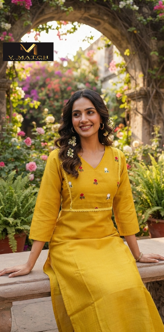 7326 Mul-Chanderi Co ord Set.