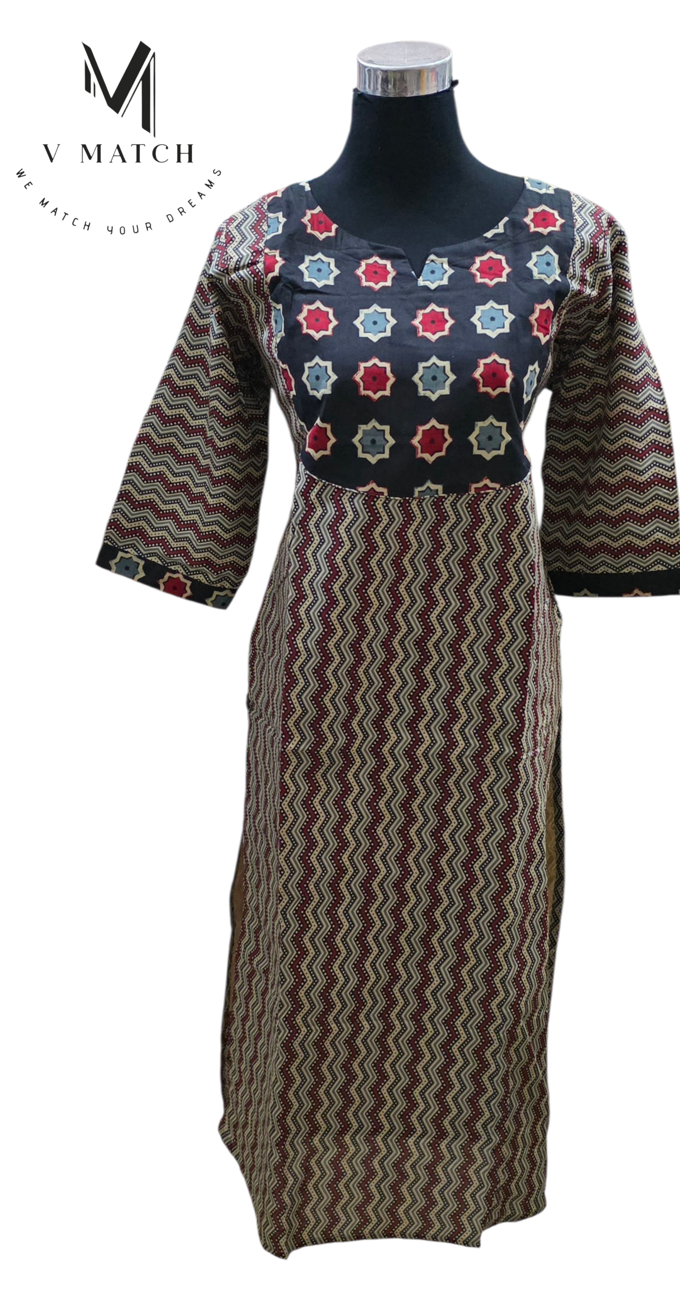 35226. Cotton Slitted Top with Cotton lining