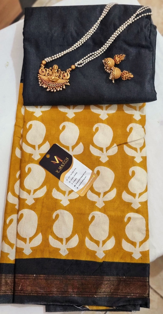 01SR25. Chanderi Cotton Saree.