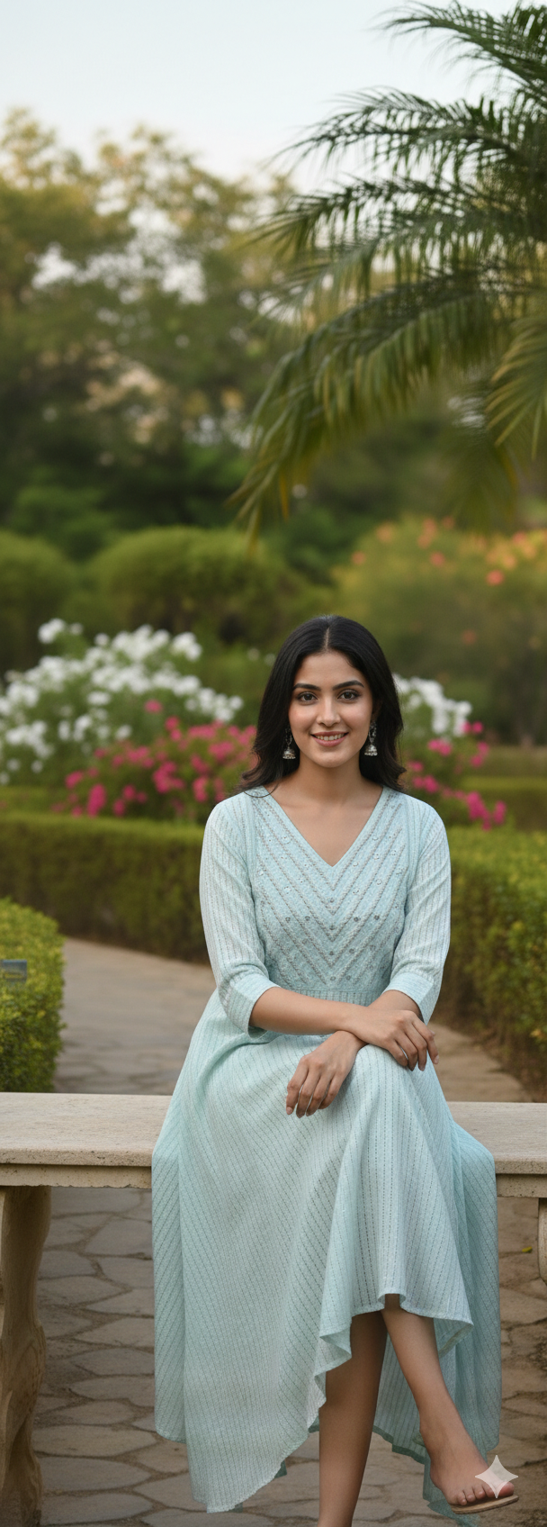 06226. Premium Soft Cotton Hakoba Panel Cut A line Top