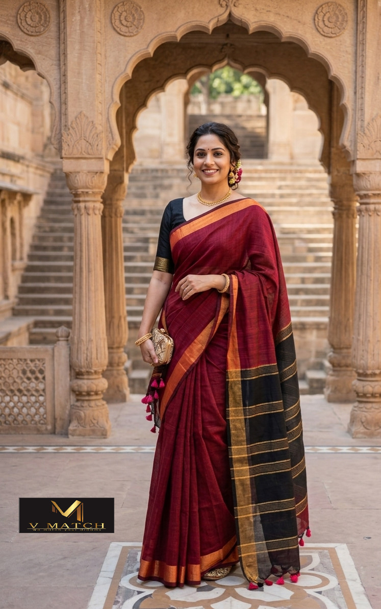 72726. Mulcotton Saree.