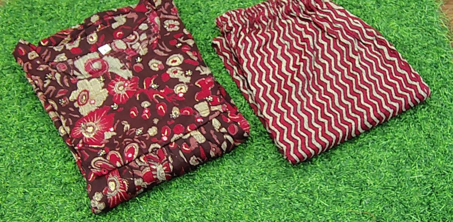 31MY25. Capsule Rayon Topwith Handwork on the Yoke with Pant